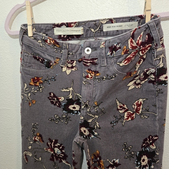 Pilcro Corduroy Floral Pants Size 27 - Picture 3 of 12